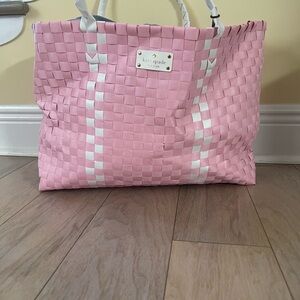 Kate Spade Pink Woven Tote Bag
